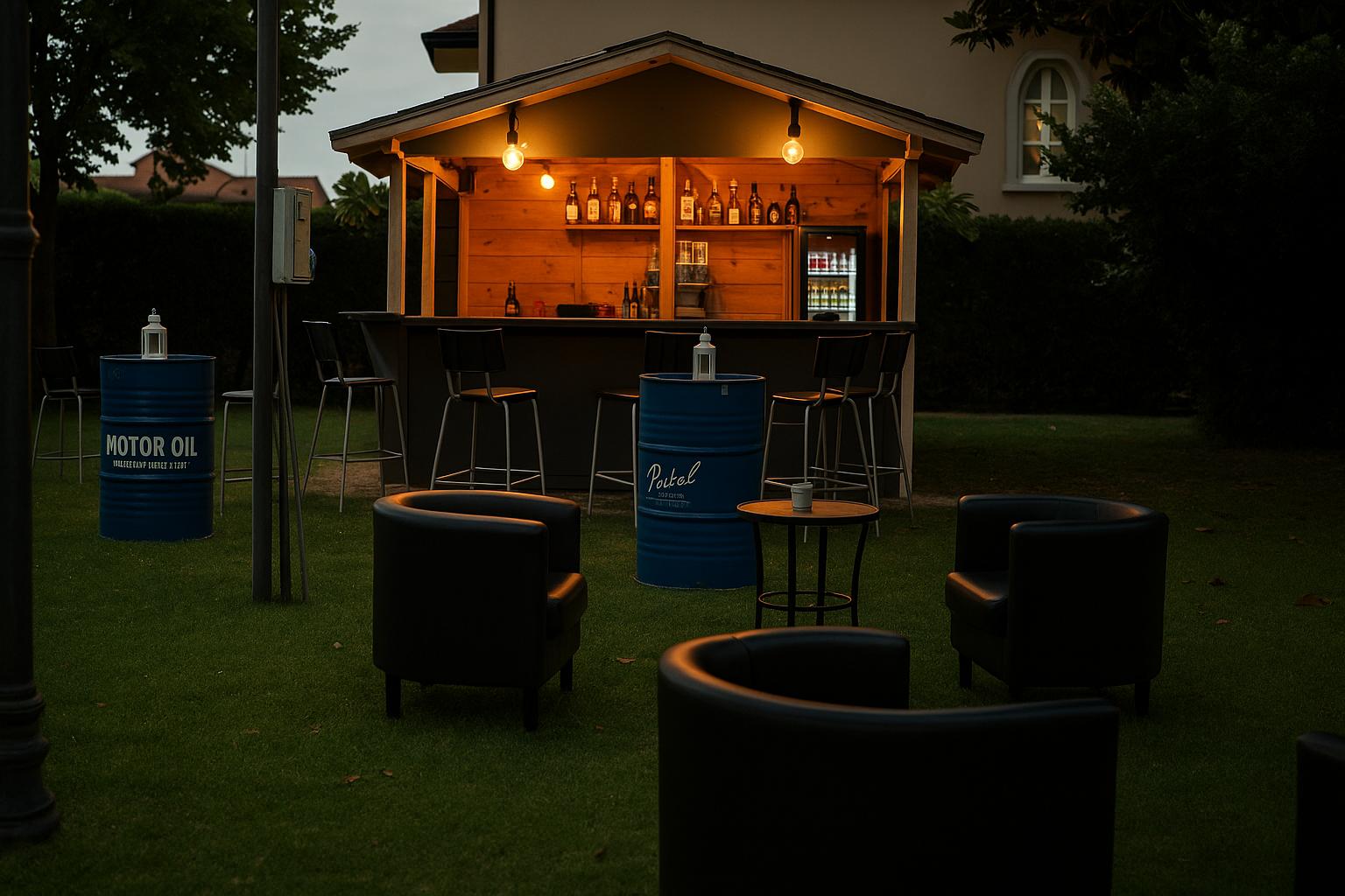 Giardino esterno di sera
